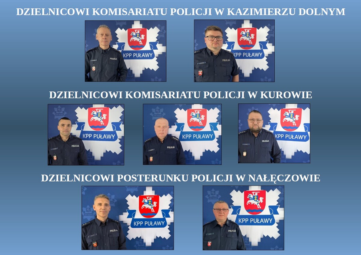 Dzielnicowi z KP w Kazimierzu Dolnym KP w Kurowie i PP w Nałęczowie