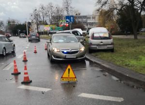 ople z kolizji na ulicy Centralnej w Puławach