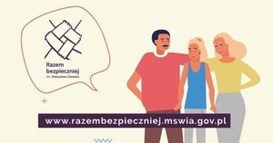 plakat Hejt wśród młodzieży w ramach akcji Razem bezpieczniej rodzice z dzieckiem