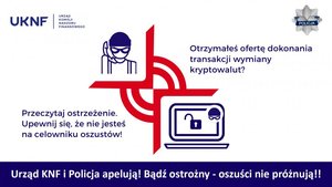 plakat uknf i policji ostrzeżenie przed inwestycją w kryptowaluty