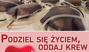 kolaż podziel się życiem oddaj krew i worki z krwią