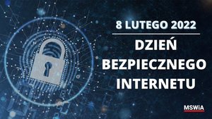 dzień bezpiecznego internetu plakat kłódka na niebieskim tle