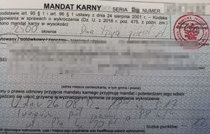 mandat karny na 2500 złotych