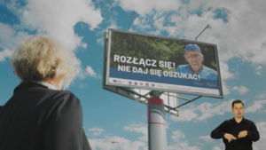 baner z napisem Rozłącz się nie daj się oszukać