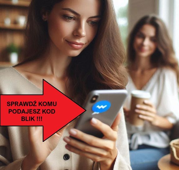 kobieta trzymająca telefon w dłoni w tle druga z kubkiem