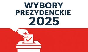 plakat biało czerwony z napisem wybory prezydenckie 2025