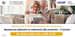 Informacja o webinarium dwoje seniorów