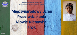 grafika z napisami międzynarodowy dzień przeciwdziałania mowie nienawiści