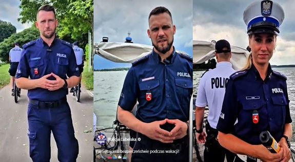kolaż zdjęć trojga policjantów