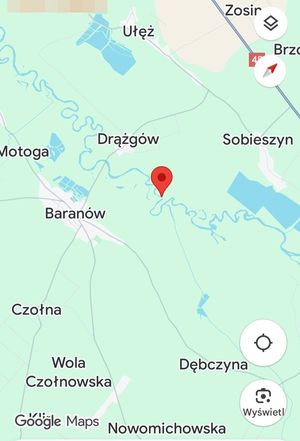 mapa z zaznaczonym miejscem gdzie doszło do zdarzenia