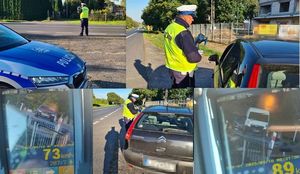 kolaż zdjęć policjantów prowadzących kontrole drogowe