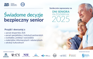 Świadomy senior bezpieczny senior plakat z dwojgiem seniorów