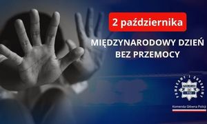 rozpostarte dłonie i napis 2 października międzynarodowy dzień bez przemocy