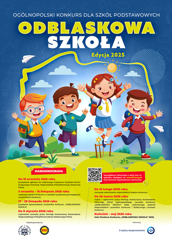 plakat konkursu Odblaskowa szkoła