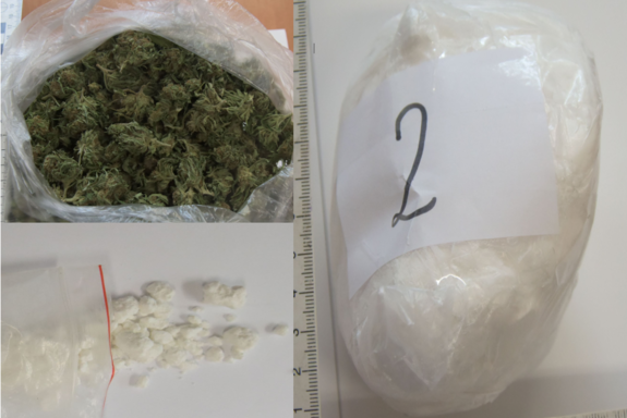 kolaż zdjęć z narkotykami