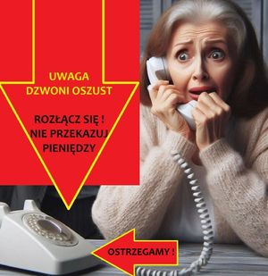 PRZERAŻONA SENIORKA PRZY TELEFONIE