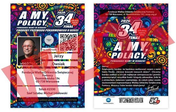 wzór identyfikatora WOŚP