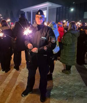 policjant z zimnym ogniem