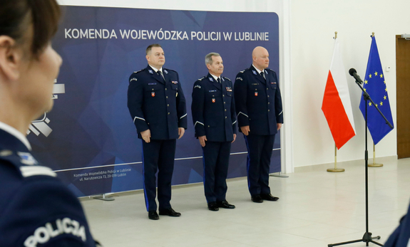 Komendant Wojewódzki Policji w Lublinie wraz z dwoma Zastępcami