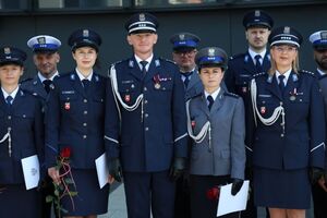 zdjęcie policjantów z Zastępcą Komendanta Powiatowego Policji w Lublinie