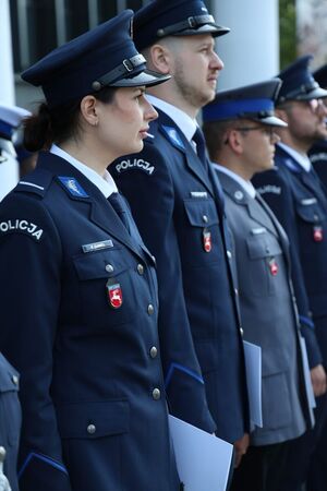 policjanci w szeregu